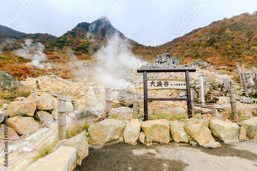 steam middle of hill in Japan