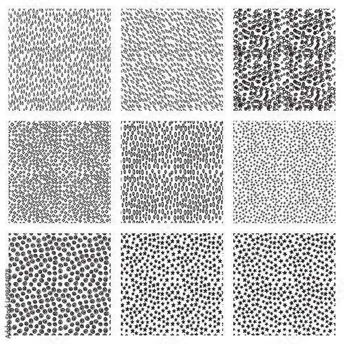 Set of abstract grungy hand drawing texture backgrounds. Vector illustration.
