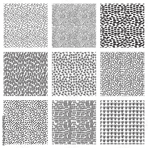 Set of abstract grungy hand drawing texture backgrounds. Vector