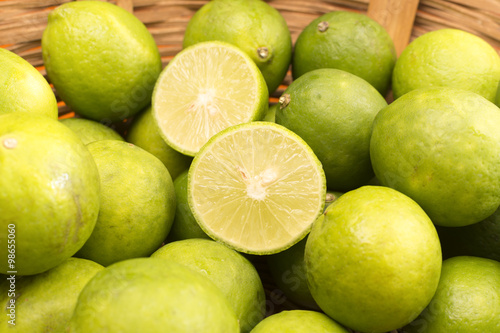 Group of Lemons in a Basket.