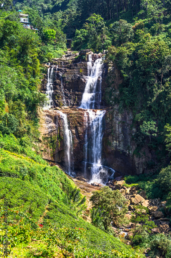 Sri Lanka, the famous falls of the Ramboda Valley