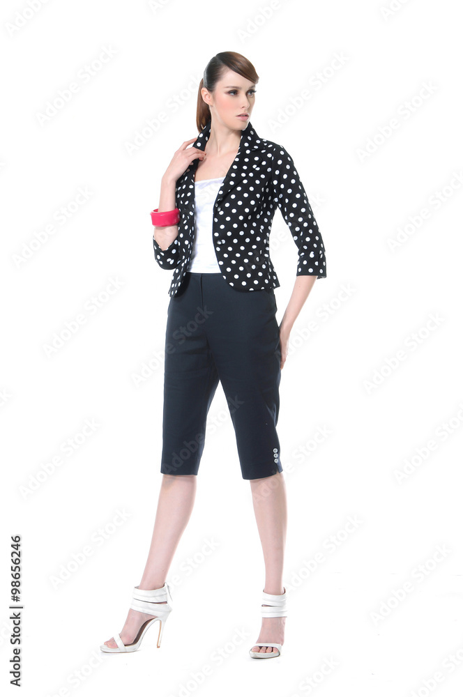 Full body Attractive young fashion model posing in the studio Full body Attractive young fashion model posing in the studio