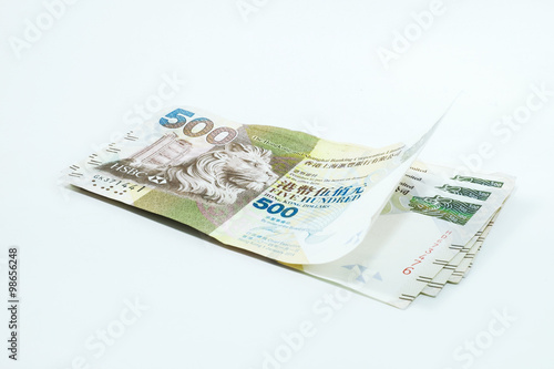 Five Hundred Dollars Hong Kong, Hong Kong Money / Five Hundred Dollars Hong Kong on the white background 