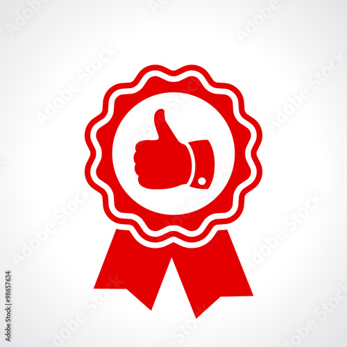 Thumb up proof certificate icon