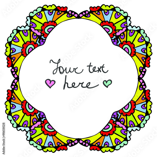 Colorful cute vector frame