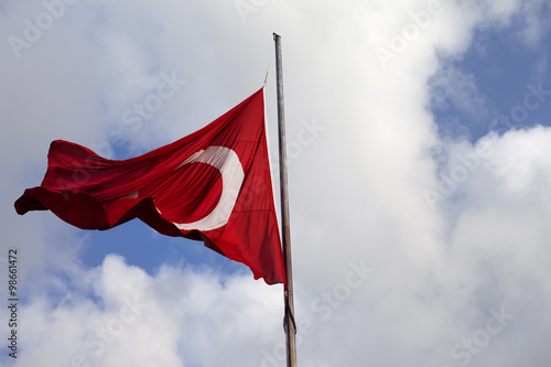 Turkish flag at windy day