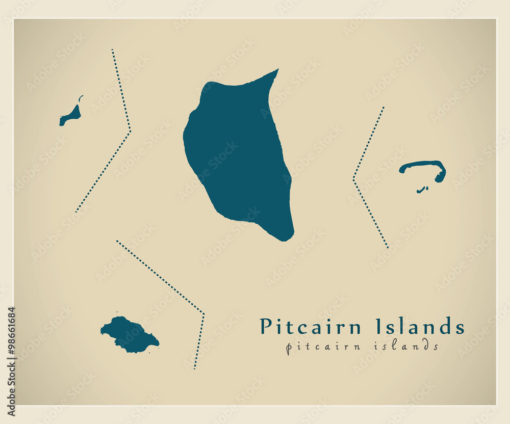 Modern Map - Pitcairn Islands PN Stock Vector | Adobe Stock