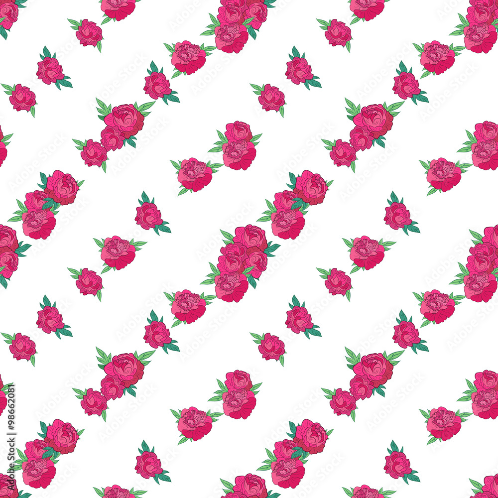 Seamless pattern with pink peonies Seamless pattern with pink peonies