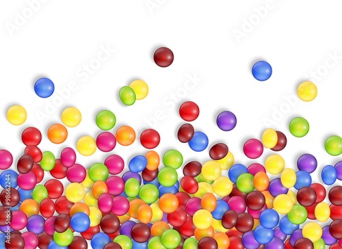 Sweets of candies with a white background 