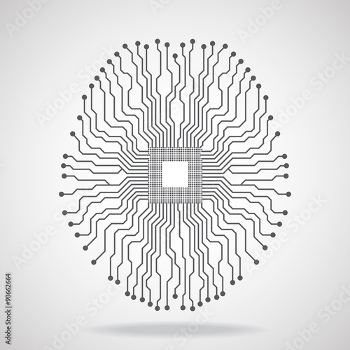 Brain. Cpu. Circuit board