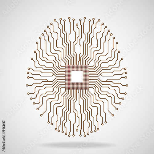 Brain. Cpu. Circuit board