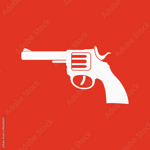 The revolver icon. Gun and weapon symbol. Flat