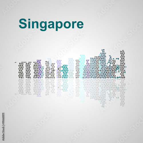 Singapore skyline for your design