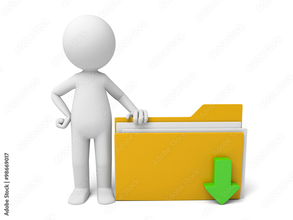 The 3D guy and a folder The 3D guy and a folder
