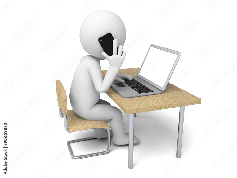The 3D guy is using the computer The 3D guy is using the computer