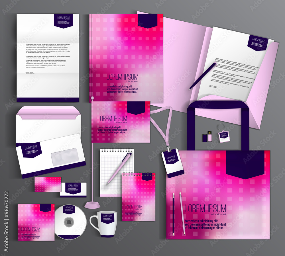 Naklejka premium Corporate Identity set with abstract background.