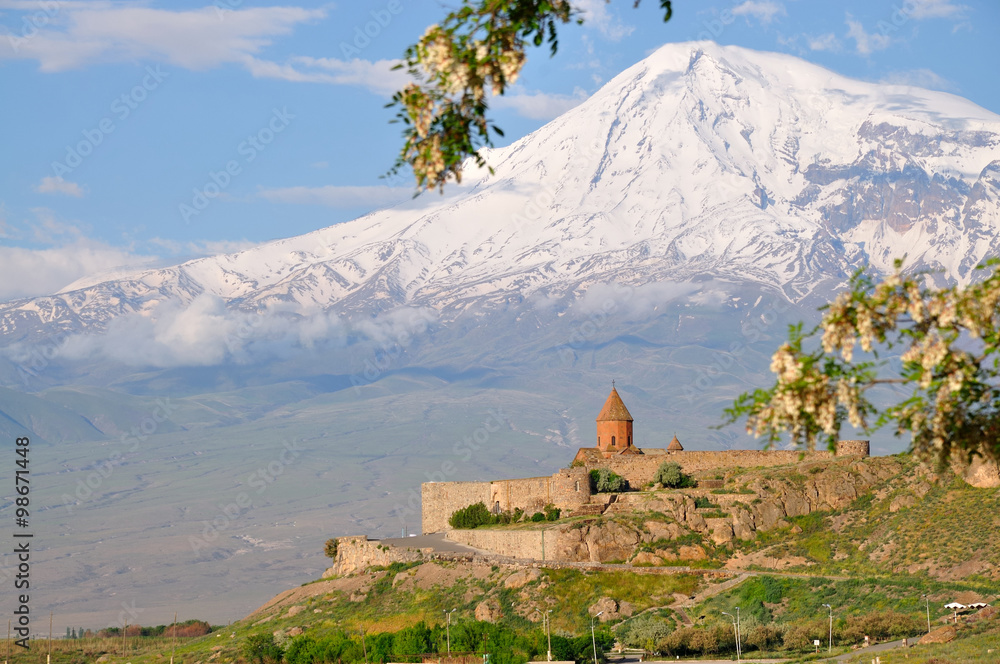 Premium Photo  Tower of the church of holy mother of god in khor virap  monastery ararat province armenia