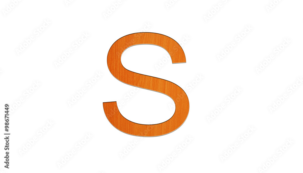 Naklejka premium English alphabet wooden texture on the isolate and white background