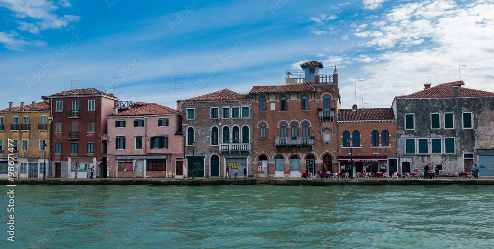 VENICE, ITALY - MAY 16, 2010: Buildings at the embankment