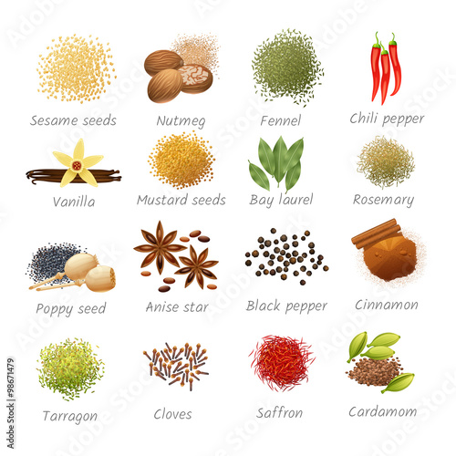 Icons Set Of Spices