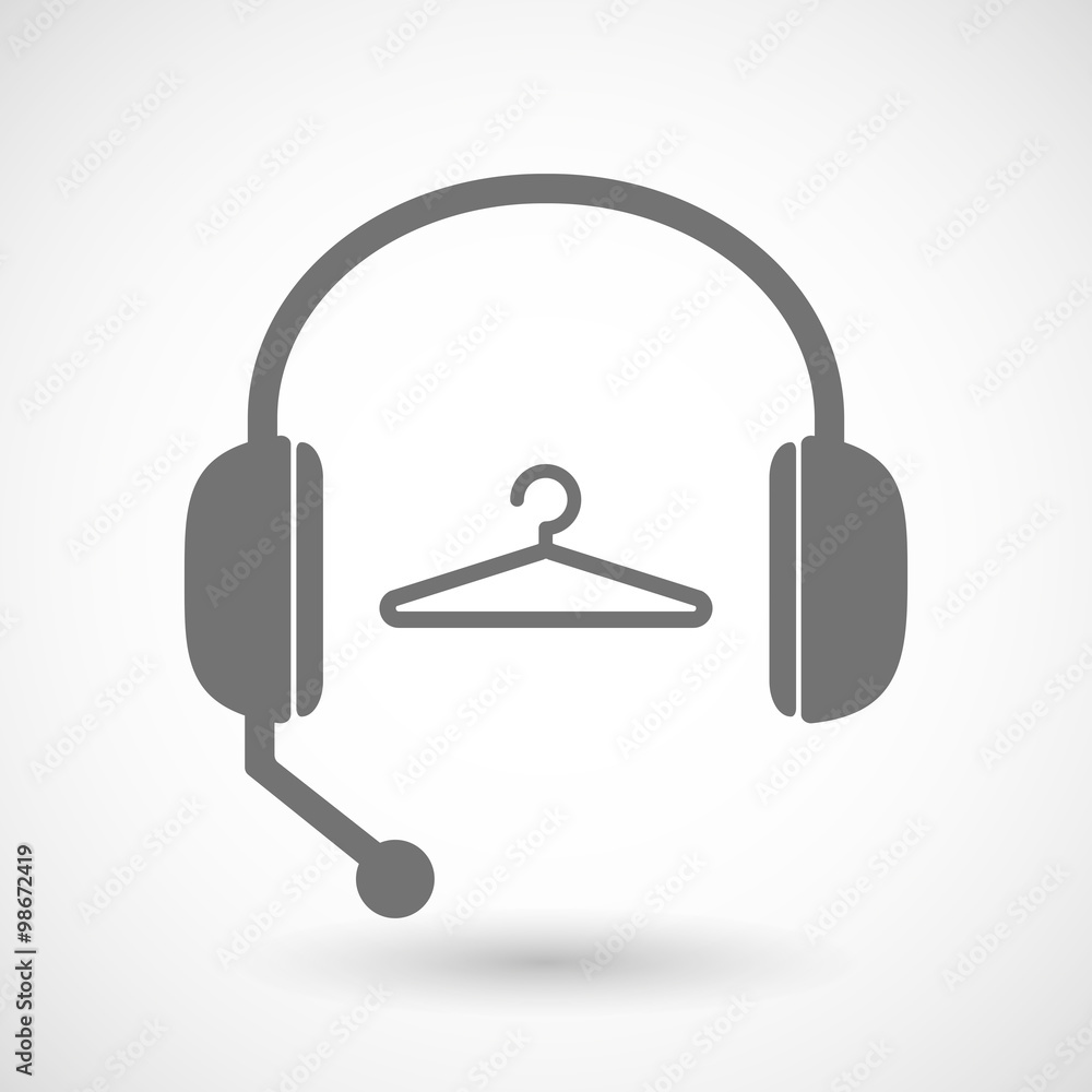 Remote assistance headset icon with a hanger Remote assistance headset icon with a hanger