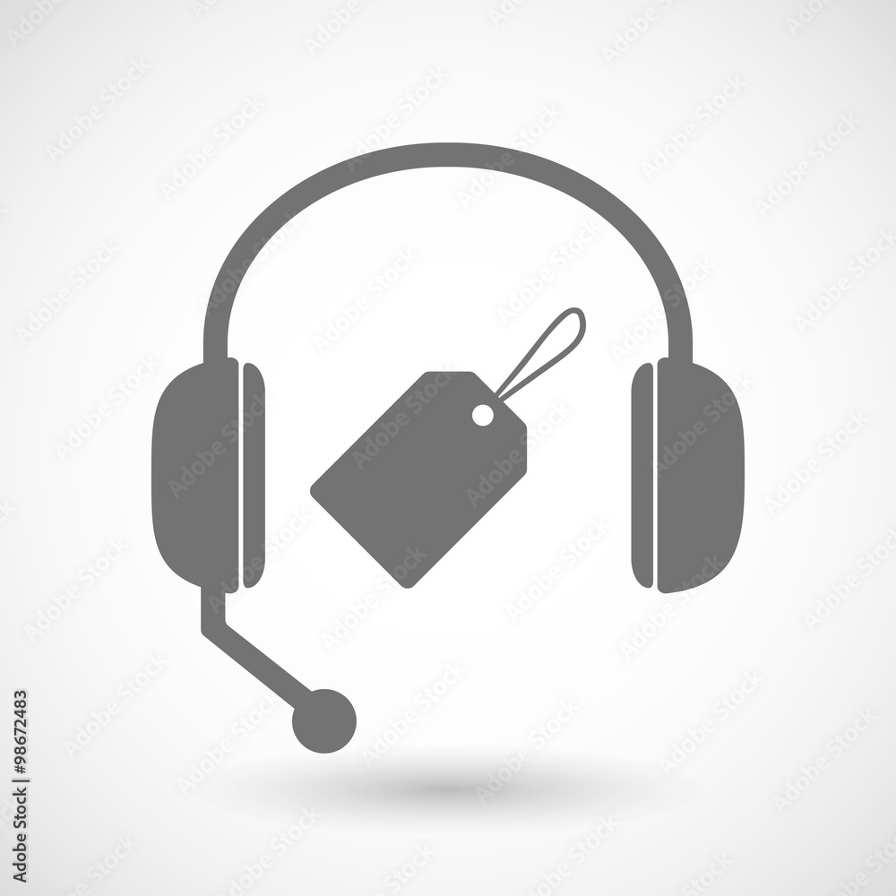 Remote assistance headset icon with a label Remote assistance headset icon with a label