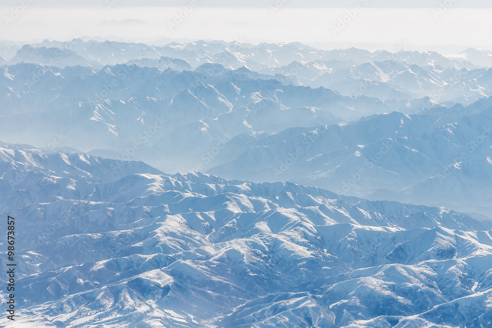 Fototapeta premium Aerial view of Himalayas