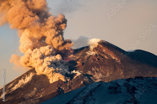 Pyroclastic flows and lava flows at Etna volcano 