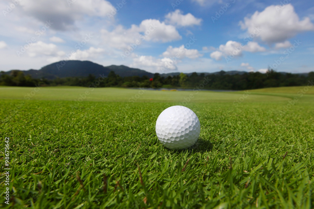 Golf ball on course