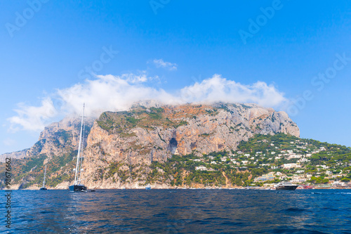 Coastal landscape with rocks of Capri island