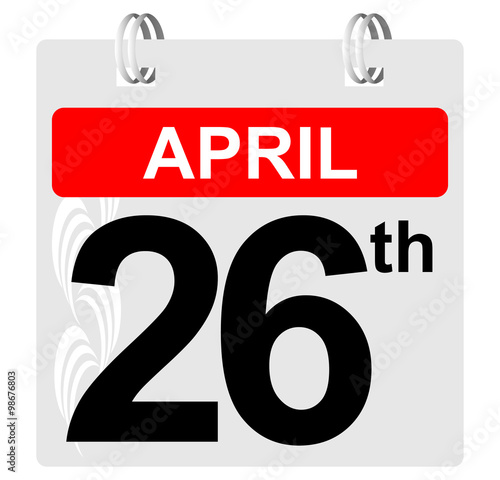 26th april calendar with ornament