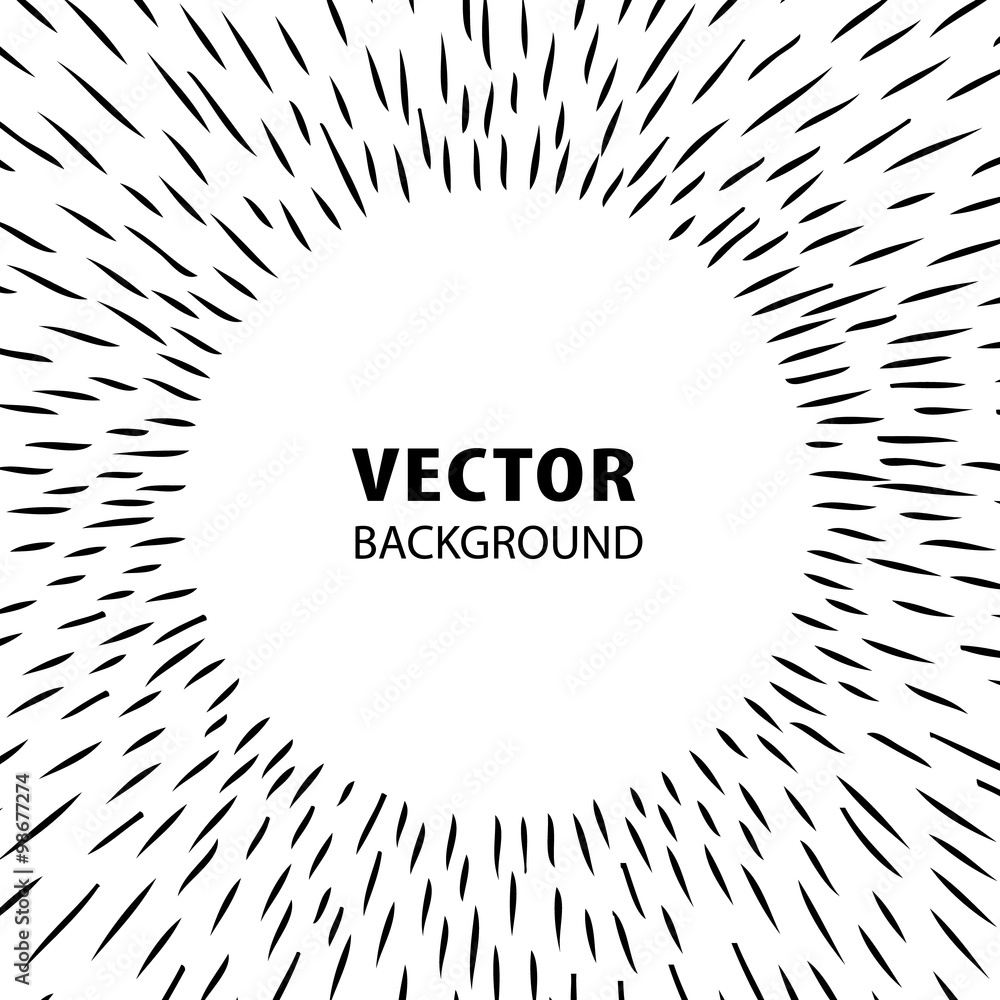 Fototapeta premium illustration vector abstract speed motion black lines with circle in the middle