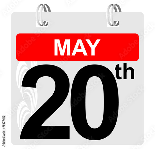20th may calendar with ornament