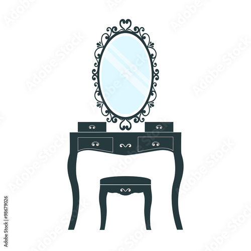 dressing table on a white background