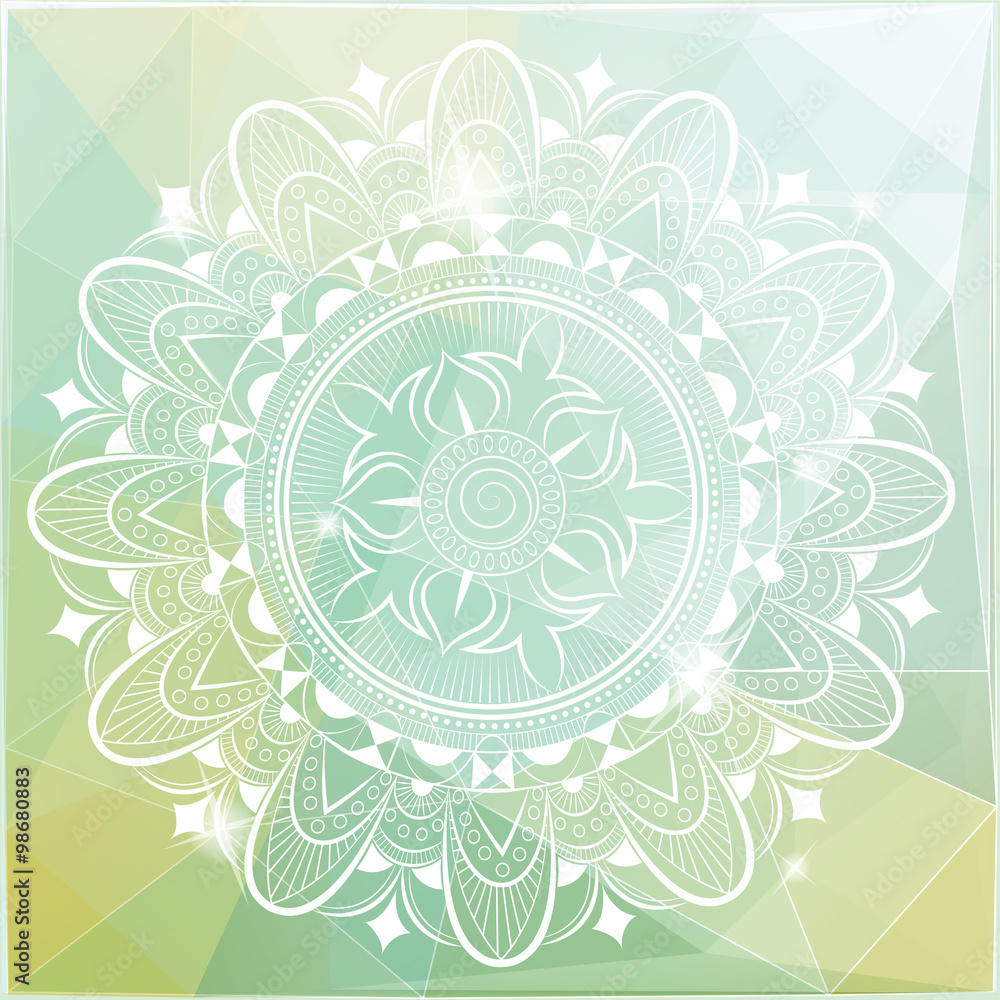 Mandala on polygon background