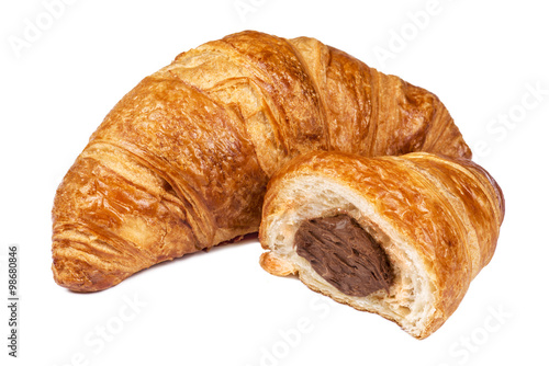 Fresh Croissant with chocolate filling