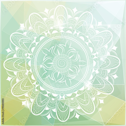 Mandala on polygon background