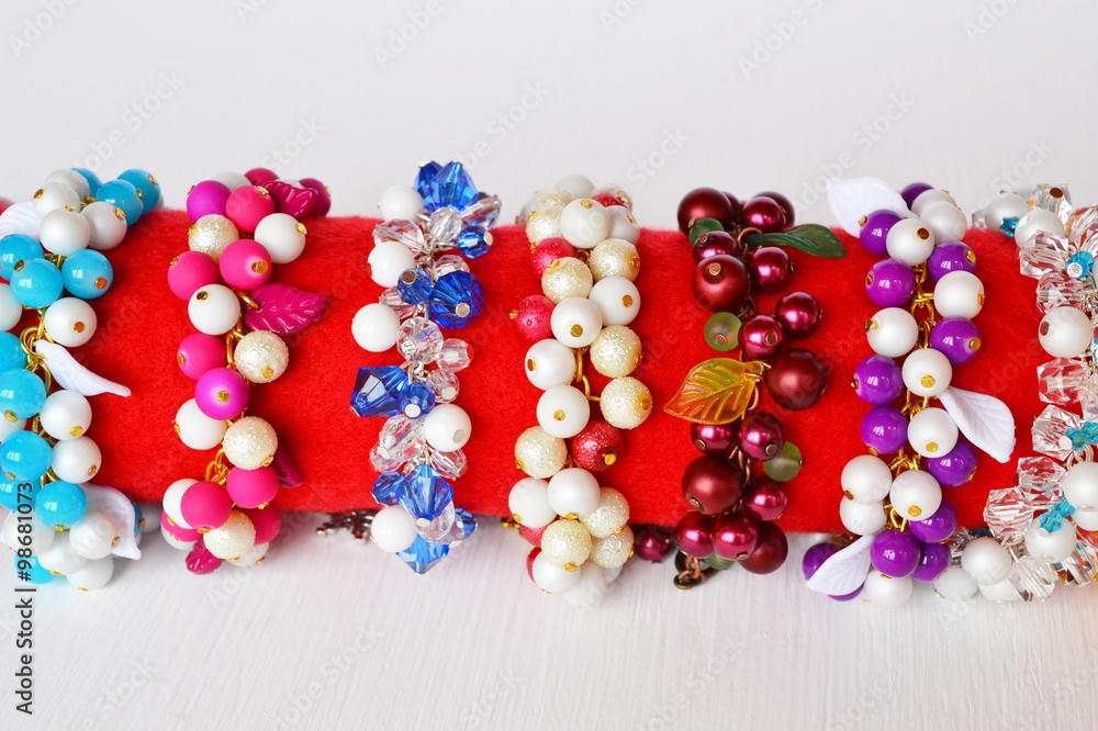 Set of bracelets - multi-colored bracelets from beads Set of bracelets - multi-colored bracelets from beads