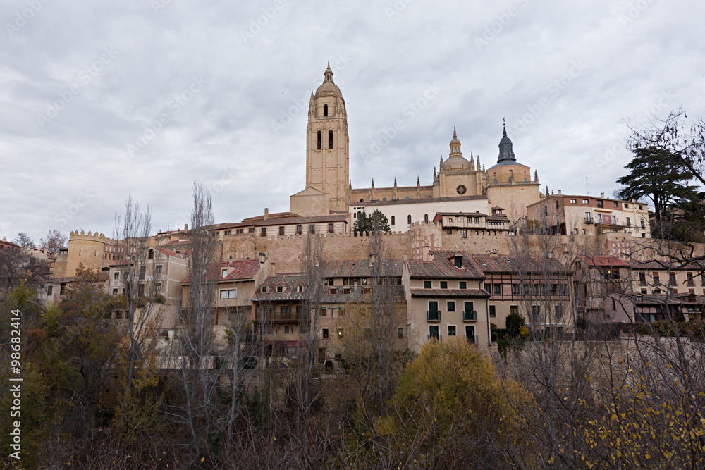 Segovia, vista general del casco urbano.