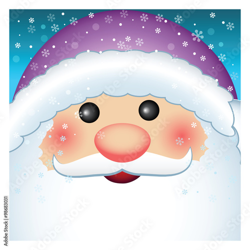 Wallpaper Mural Santa Claus with banner, Merry Christmas and Happy New Year text greeting card. Winter holiday background, vector Torontodigital.ca