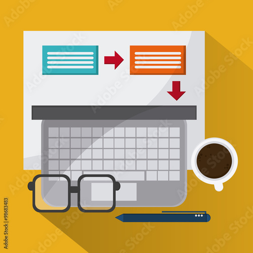 strategy and office icons design 