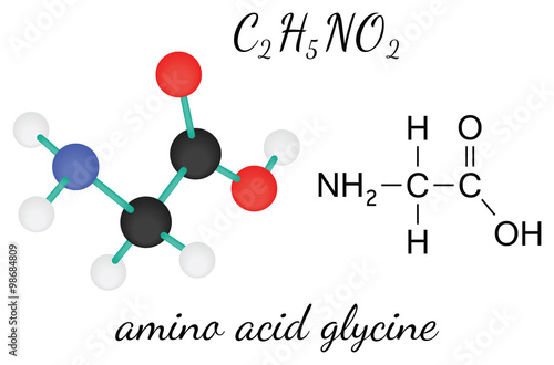 C2H5NO2 glycine amino acid molecule