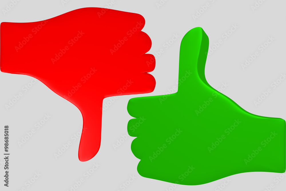 Thumbs down and up Thumbs down and up