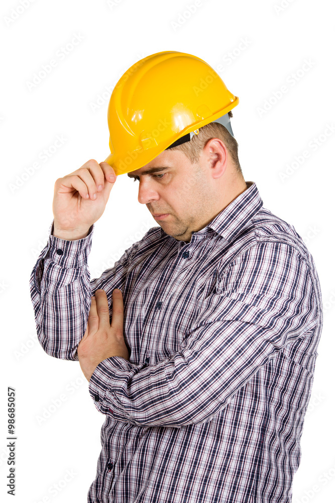 Portrait of an handsome engineer isolated on white Portrait of an handsome engineer isolated on white