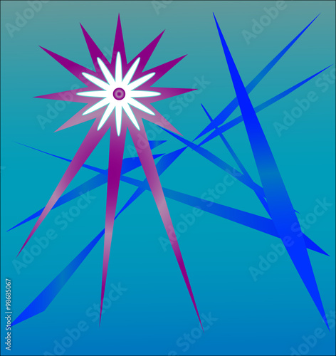  Bright star of hope emits light.Drawing on the plane.