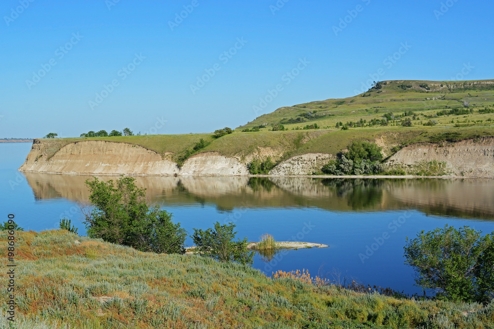 A bay of the Volga river. Saratov region, Russia A bay of the Volga river. Saratov region, Russia