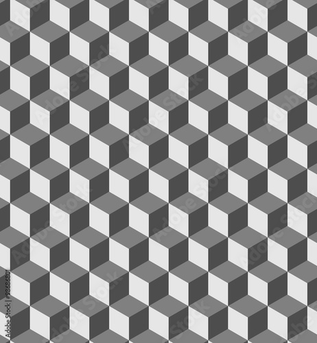Seamless geometric volume pattern. Fashion graphics background design. Optical illusion 3D cube shapes. Modern stylish texture for prints, textiles, wrapping, wallpaper, website, blogs etc. VECTOR