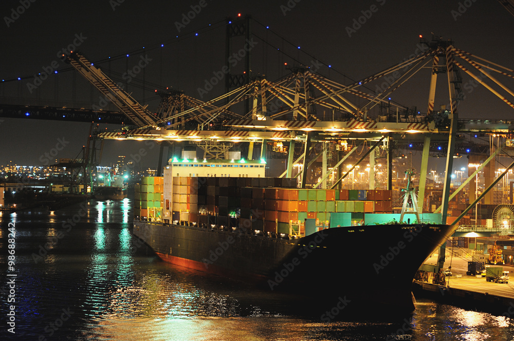 Cargo ship in port Cargo ship in port