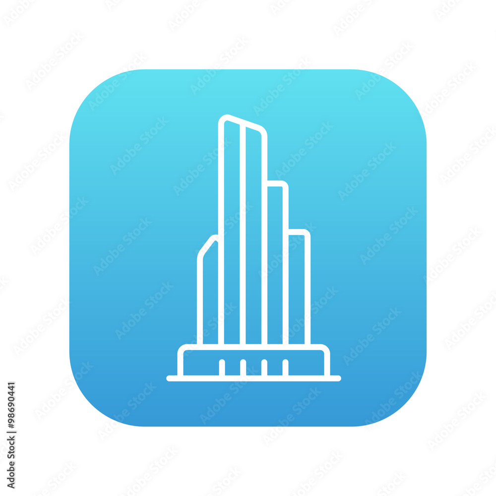 Skyscraper office building line icon. Skyscraper office building line icon.