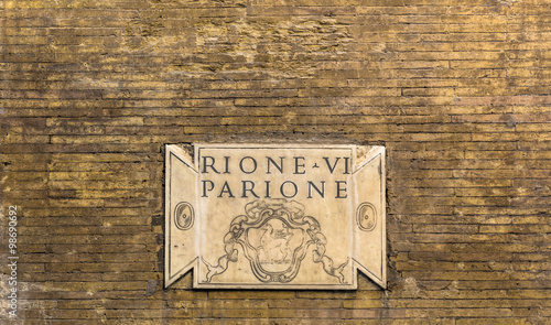 Canvas Print Ancient marble plate in Rome